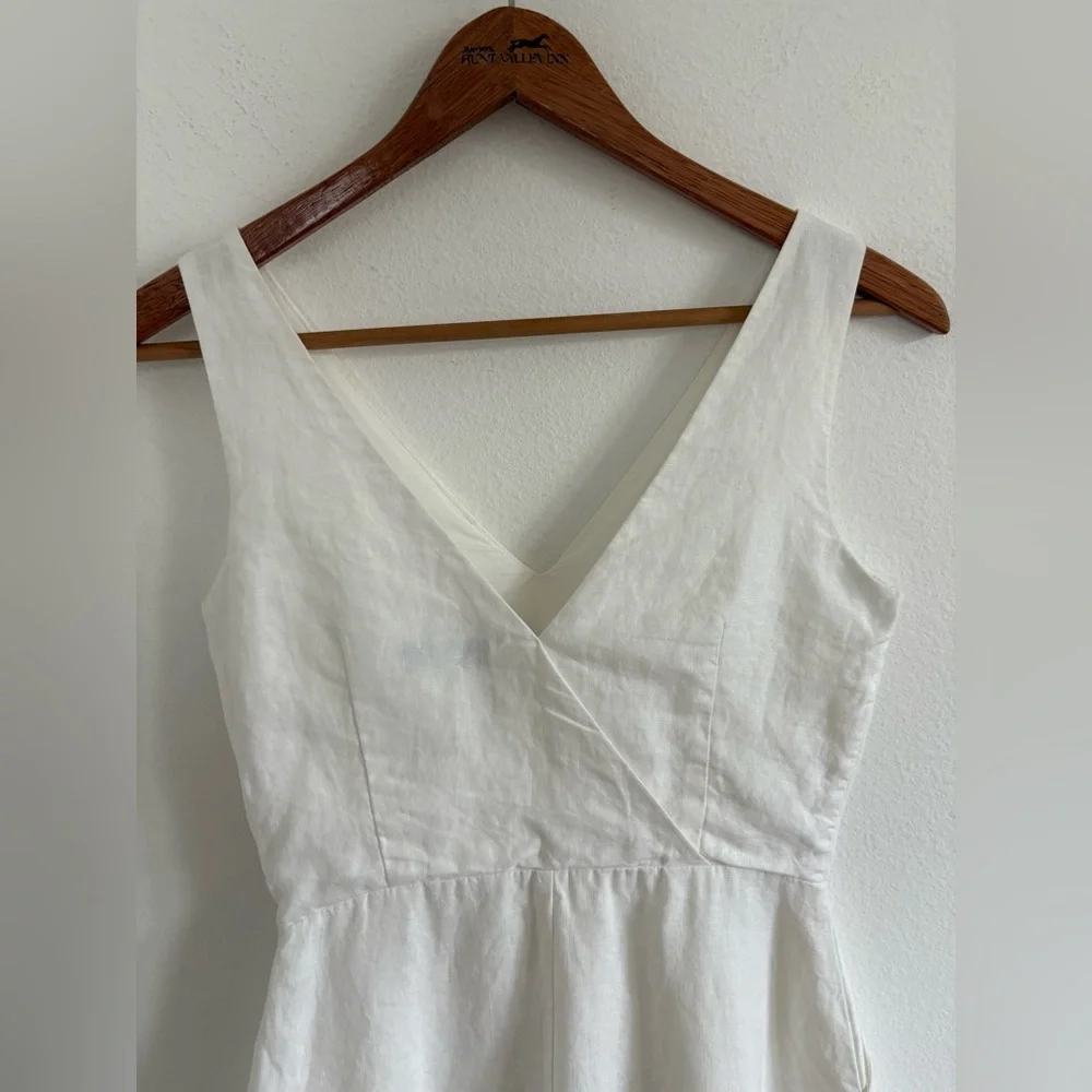 Gap 100% Linen Fit & Flare Preppy Sleeveless Dress size 0P - Picture 7 of 12